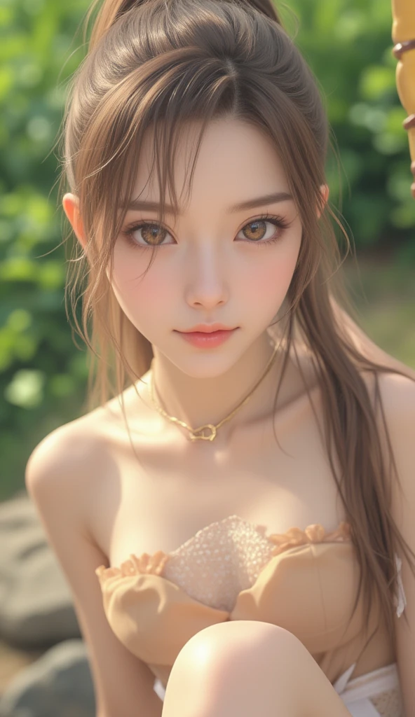 best quality, masterpiece, (realistic:1.2), 1 girl, brown hair, brown eyes,Front, detailed face, beautiful eyes
