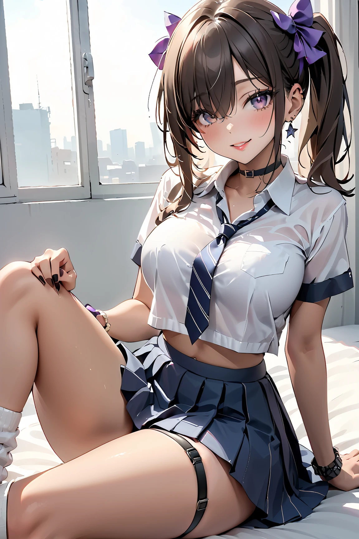 very cute and beautiful girl,(highly detailed beautiful face), (smile),blush,black hair,white blouse,ribbon,(pleated plaid mini skirt),standing,skirt lift,(white panties), wooden classroom,window,distant trees and town, (best quality,masterpiece:1.0),absurdres,highres,ultra-detailed,extremely detailed,32k,8k resolution, intricate details,cinematic scene,detailed background,solo,dynamic angle,realistic,