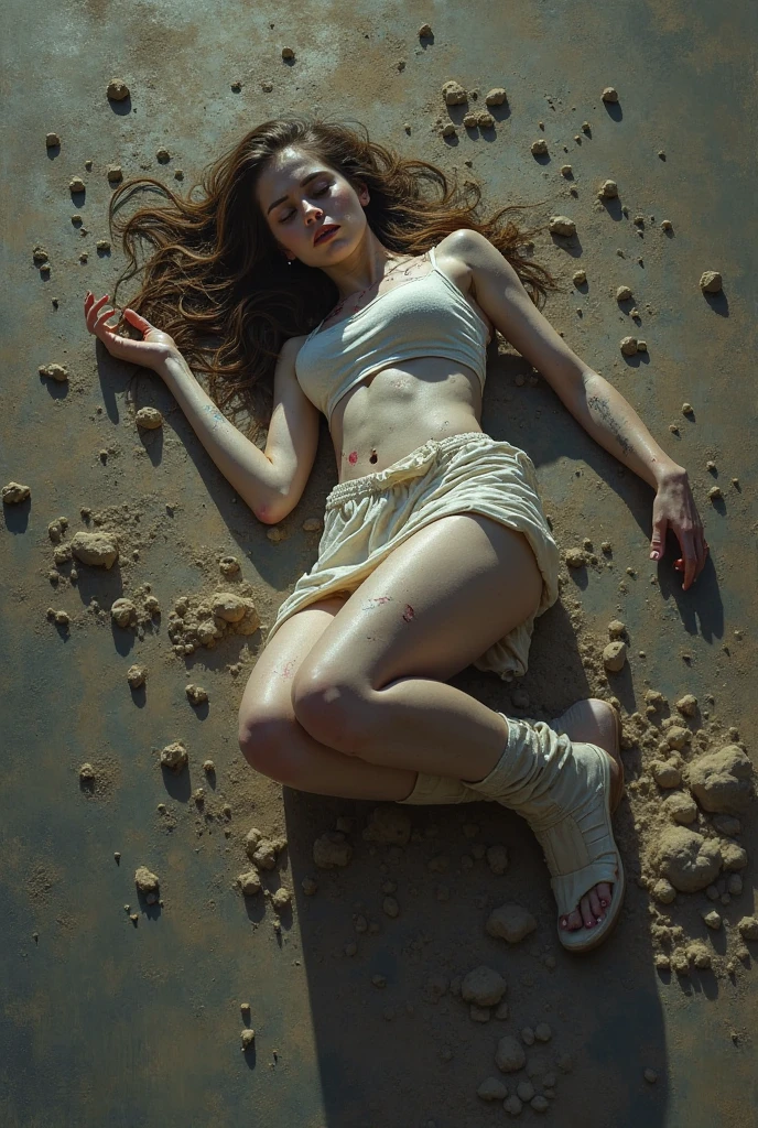 score_9, score_8_up, score_7_up, BREAK,
EVA,a beautiful young girl with long dark hair, detailed face, intense blue eyes, defined eyebrows, delicate nose, full lips, pale skin, wearing a tight red bodysuit, confident pose, dramatic lighting, cinematic composition, detailed rendering, photorealistic, 8K, masterpiece,dirty, feet, gloves, soles, barefoot, toes, foot focus, looking at viewer, sitting, sweat, dirty feet, holding, outdoors, sky, blush, sun, foreshortening