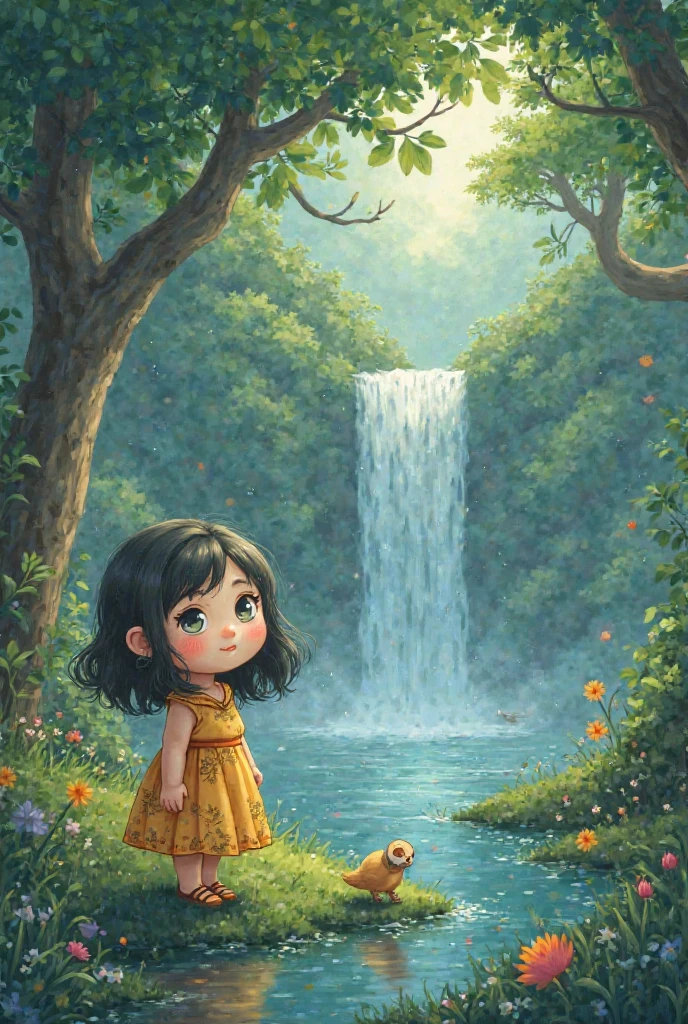 Beautiful girl blowing soap bubbles、Beautiful countryside scenery