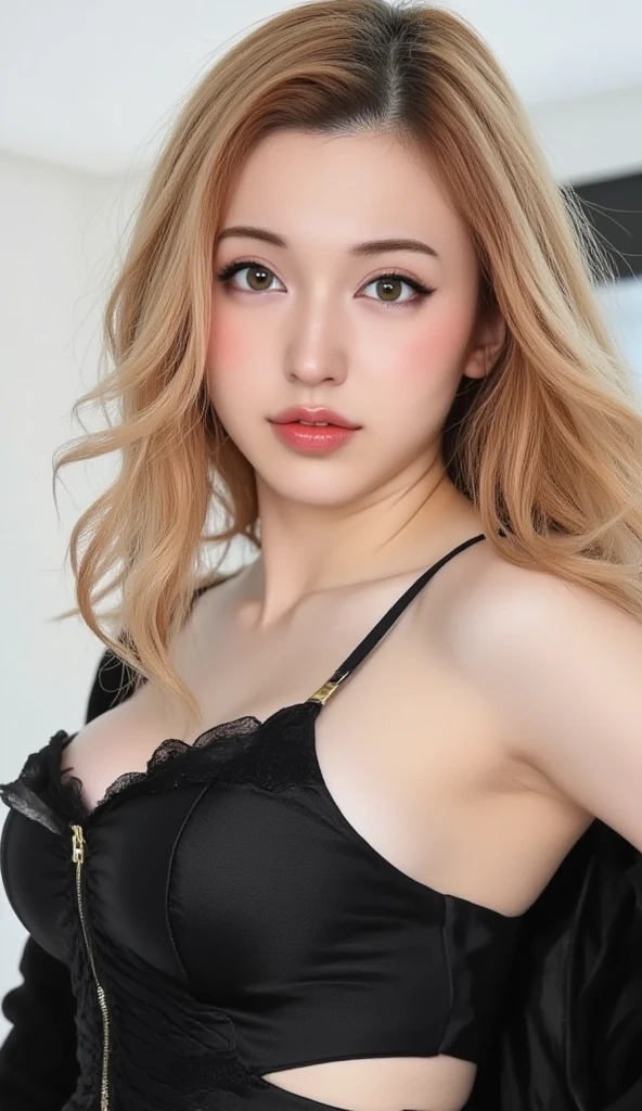 (realistic、high resolution:1.3)、 1 girl with perfect figure、selfee、((white skin:1.3))、big breast、white bikini、looking at viewers、super fine face and eyes、long hair、 in bedroom, sit on the bed、upper body、half body