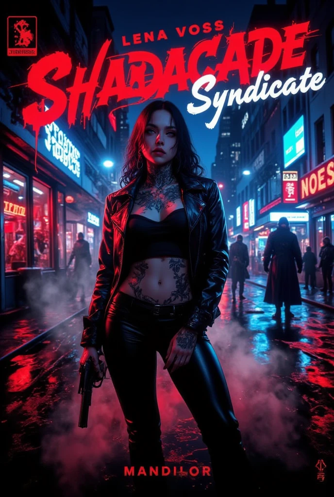(male) Super cyborg, european male, magazine cover, poster art , Lovecraftian horror, bold huge text, matted design layout, strong, Create a magazine cover for a celebrity and entertainment publication, highlighting a popular celebrity in a stylish and glamorous photoshoot, Glowing Reds and Greens