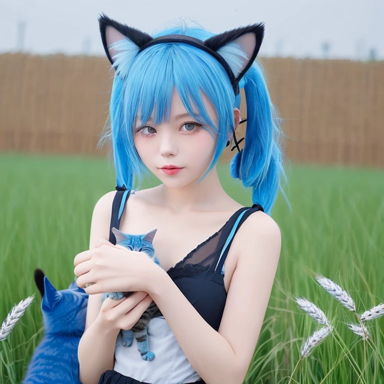 ((of the highest quality, 8K, masutepiece: 1.3, Raw photo)), Sharp Focus: 1.2, (1 AESPA Girl: 1.2), (Realistic, Photorealistic: 1.37), (Face Focus: 1.1), Cute face, Small breasts, medium chest, Short messy hair, (Wet white shirt: 1.1), Wet body, Sitting bathroom, From below, Sunlight, Movie Lighting, hyperdetailed face,20th Generation、woman、Bob Hair、(Best quality, 8k, 32k, Masterpiece, ultra detailed, UHD:1.1),1girl,solo,full body,(cute face:1.1),earring,sitting,natural skin texture,detailed skin, hyperrealism,ultra sharpness,(sweaty:1.2),
straight hair,flower bra,flower panties,black hair,swept bangs,(long hair:1.1),cowboy shot,in park,night time、((1girl)),(smile:1.3),
eautiful detailed girl, extremely detailed eyes and face, beautiful detailed nose, beautiful detailed eyes,(highlight),((best quality)), high quality, ,narrow wais, face, ((upper body)),((masterpiece)), ((flat breasts:1.5)),(glamorous), Japanese idol,bangs, flat chest,
(green hair:1.5), (blue eyes:1.5),
(short hair), green hair, animal ears, seiunsky, hairclip, hair flower, (horse ears), horse tail,
((blue overalls,)),(black shirt:1.2), short sleeves,
outdoors,((river:1.5)), (forest),
looking at viewer,standing, hands on hips,
bad-hands-5 EasyNegativeV2