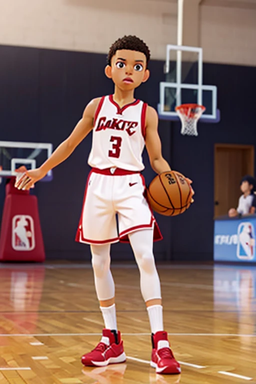 Un joueur de basket , brun 1m85,  souriant
