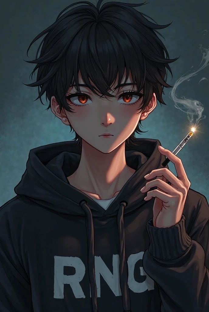 horror elements, girl smoking a cigarette, hoodie, panties (best quality, highres), dark atmosphere, eerie lighting, mysterious shadows, atmospheric fog, abandoned setting, intense emotions, disturbing details, haunting expression