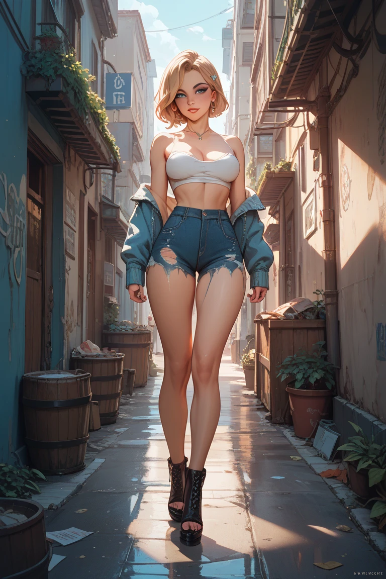 (masterpiece, best quality:1.5), (ultra detailed, high resolution, 8k, beautiful detailed, UHD, best anatomy), white hair, small breasts, 1 girl, barefoot, mirage caused by steam, Wandering in a mirage, crop top, troubled expression, Impatient expression, steam, can't see anything around you because of a mirage