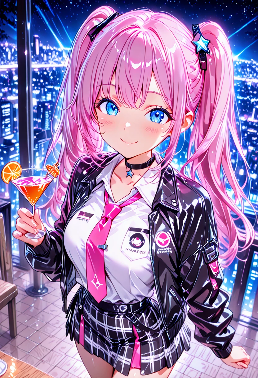 Anime girl with blue hair holding a glass of wine in a dark room, style of anime4 K, anime girls drink Energy drink, anime moe art style, Digital anime illustration, anime vibes, anime styled digital art, Anime style illustration, Anime girl with teal hair, Anime style. 8K, lofi-girl, Anime art wallpaper 8 K, Anime art wallpaper 4k