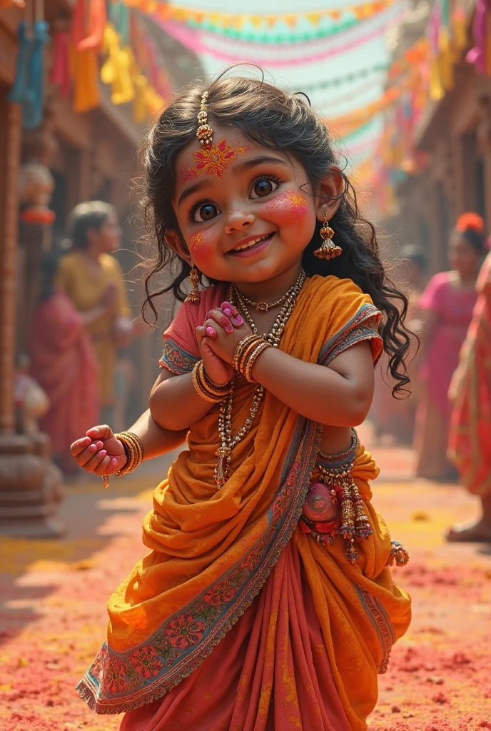 Generate photo for Shree Krishna Janmashtami in kids
