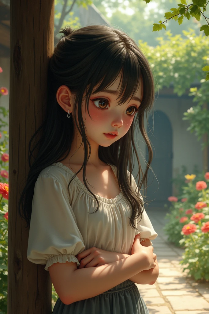 ruins、teens girl、dual、Brown hair、Long、