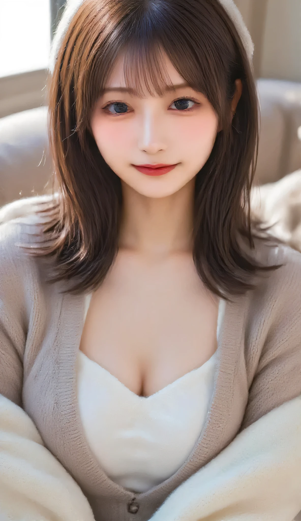 1 woman、high resolution, masterpiece, anatomically correct, 最high quality of wavy lines, high detail, high quality of wavy lines, Ultra Fine, textured skin in 10,000 holes, Hair, smiles,photo quality, Aperture F2.8,Ski resort、 Snow Mountain 、Snowboarder、Ski wear holding a snowboard with both arms、with a lift on the back、knitted cap with hidden face、Ski goggles on the head、Japanese woman、20th Generation、 waist up