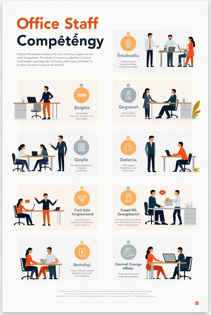 Poster of competency qualities of office staff writing in vietnamese ...
