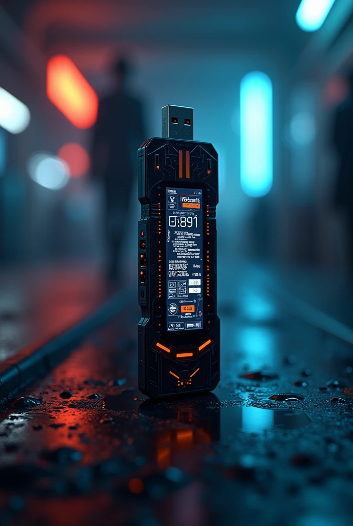 A USB FLASHDRIVE WITH DIDPLAY SCREEN. HACKER DESIGN
