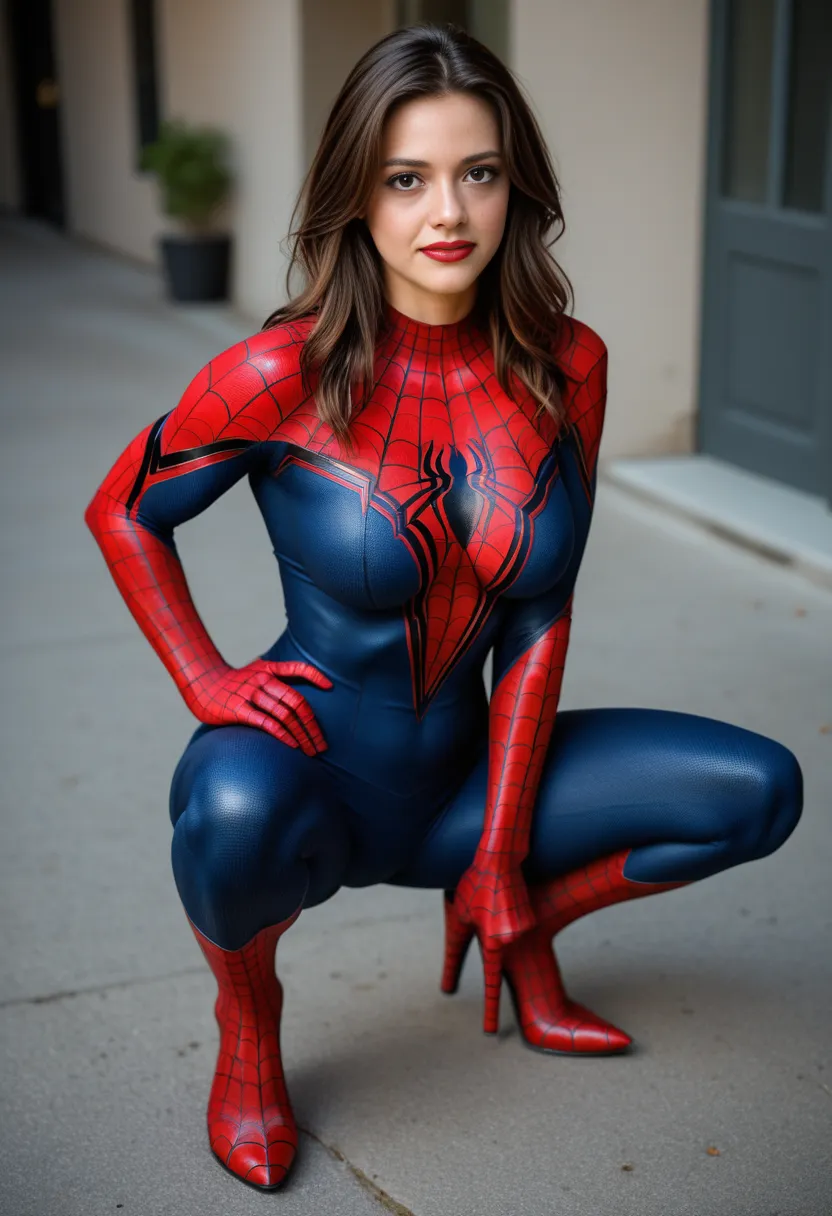 Make singer Maria Becerra in a Spiderman suit