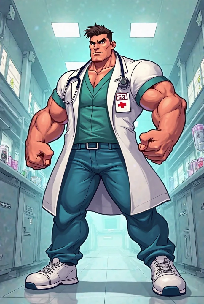 (portrait of Rick Sanchez), old, rick and morty universe, ((wearing a white scientist lab coat, blue T-shirt)), (muscular:1.8), blue portal Atey Ghailan, by Jeremy Mann, Greg Manchess, Antonio Moro, trend at ArtStation, trend at CGSociety, Intricate, High detail, sharp focus, dramatic, photorealistic painting art of midjourney and greg rutkowski, bokeh in the background, a vehicle