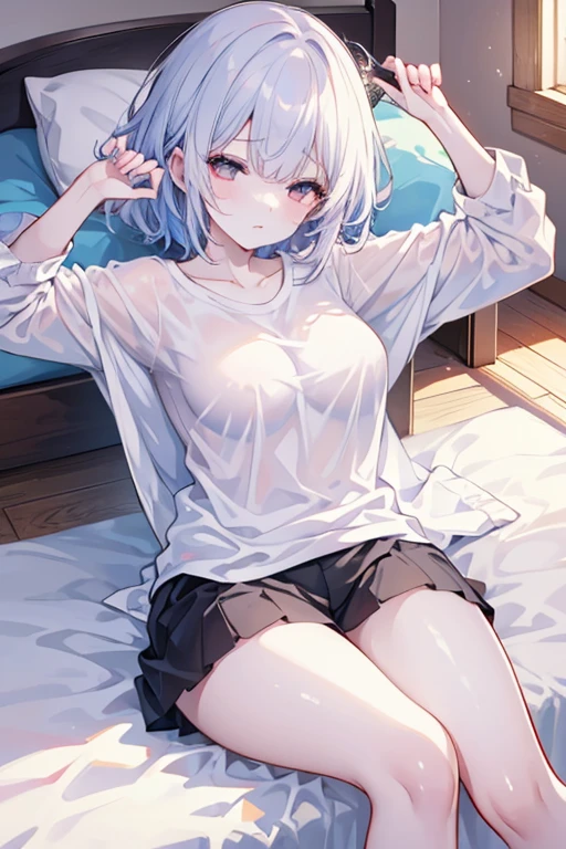 8K quality、 wonderful, Cool Beauty, Highest quality、(((The most beautiful girl))), ,(((very slim figure,Thin legs)))、(((Highest quality))), High resolution, ((detailed)), (((Doodle Art)), ((masterpiece)), ((Super detailed)),(((camisole,Shorts))),,((Sexual))