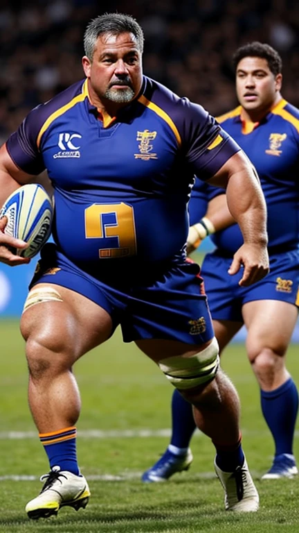 ((Highest quality)), ((masterpiece)), (detailed), ((Completely naked)),((Perfect Face)), Phimosis penis,4K, Skinhead, Young Japanese, Muscular, Fat body, Very big man, smile, ((Show your crotch)) A large Japanese man superior半身裸、whole body、Rugby player、Thick legs、Thick arm muscles、Intimidating、whole body、 (superior、((On the rugby field)), So dance