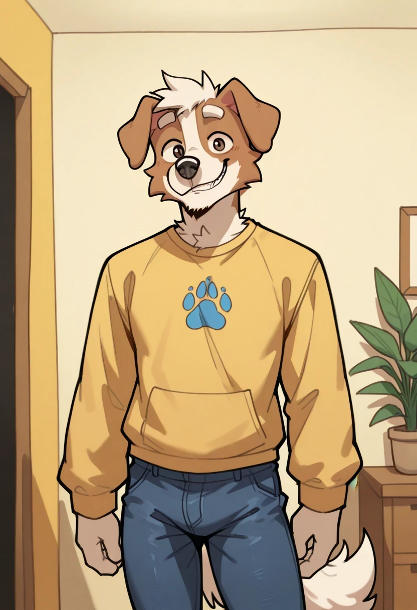 better quality, amazing quality, very aesthetic, absurd, new , Michi_(Oc), by gr3yyy , room, Plants, REST, seductive look, ojos negros
hairy, 1 , Alone , hairy male, male focus, hairy, animal ears, dog ears, dog boy , yellow, tight jeans, En cuclillas , En cuclillas, The Bloody Scene, fluffy tail, flirty expression, smiling, brown eyes