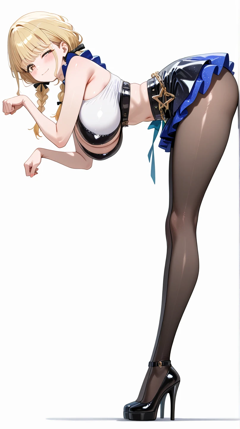 黄色いleotardを着た女性がヨガのポーズをとっています, Short blonde woman, brown eyed woman, anime pose, kawaii playful pose of a dancer, ballet style pose, leotard着用, clothing:leotard, 黄色いleotardを着たかっこいいアニメの女性, Do splits and stretches, Full body fun pose, tip pose, big breasts, had very large breasts, ballet pose, leotard with an yellow, ballerina, nervous pose, ballet shoes, frantic dancing pose, strongest pose, she is dancing. High leg, Reality, Bare shoulders, bare legs,bare arms, bare thighs,