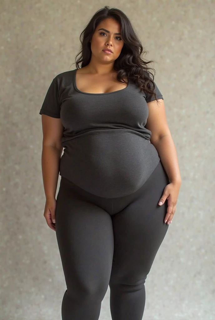 Extremely obese black adult woman, wearing a white baby diaper and bib