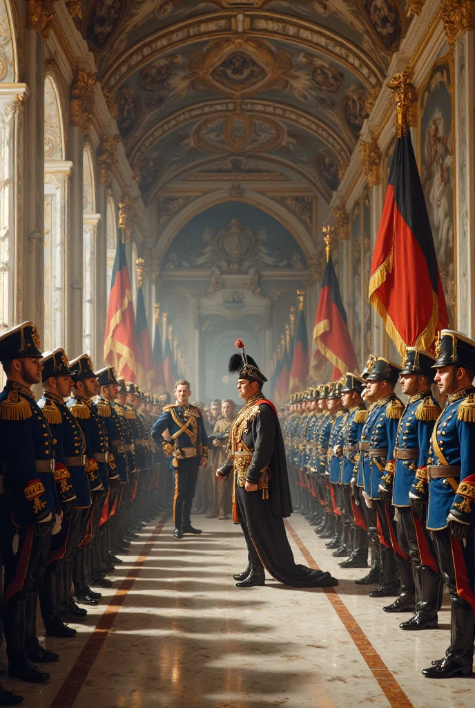 Queen's police running, Buckingham Palace in 1970s, high resolution, high details, ultra details, cinematic (photorealistic:1.4), 8k uhd, (hyper realistic), (photo realistic), (masterpiece), (best quality)