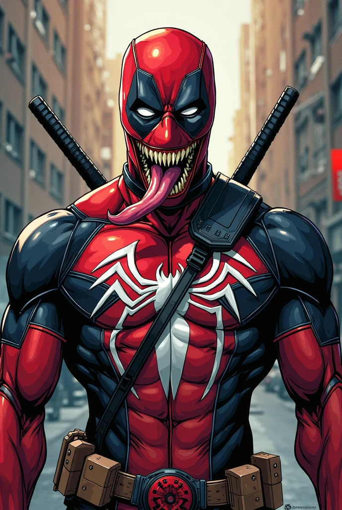 Deadpool, Superhero, Tentacle entanglement,, monster breeding, wet, slime, tentacles, slimy tentacles, monster and human breeding, Deep into the mouth