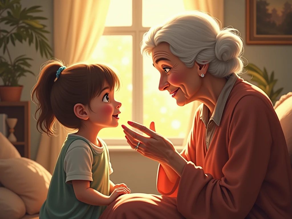Helping my grandma with all my love.