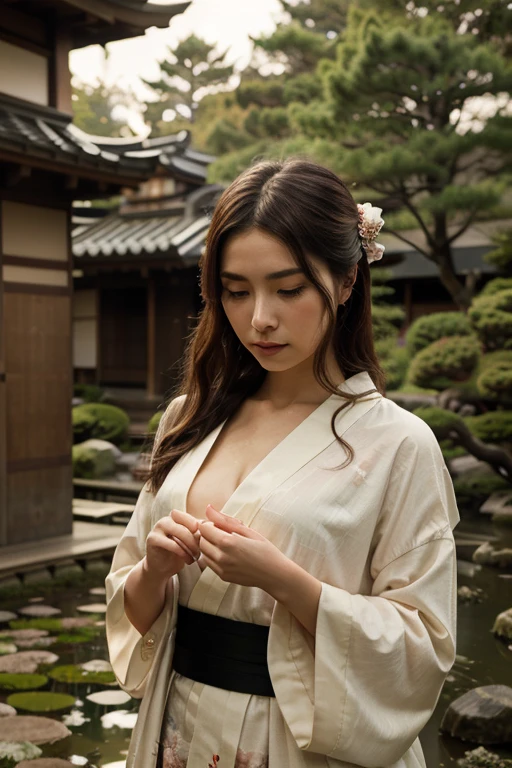 (((full medium shot))), (Masterpiece, photorealistic, photorealism, best quality, ultra-detailed:1.3), (nice hands, perfect hands), official art, cinematic light, (1girl:1.3), adult, A yakuza girl with a katana on a background of cherry blossoms