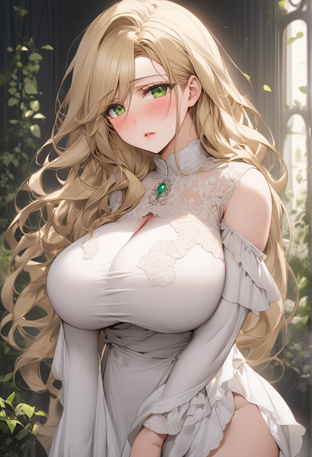 1 girl, blonde bob hair, heart shaped eyes, ♡, big breasts, lace queen, {girl with blonde bob hair named nao}, (Pink eye color), {race car}, (smile), bright background , mole under eye, Star-shaped choker, (masterpiece, highest quality), very detailed, highest quality, official art, beautiful and aesthetic: 1.2), (1 girl), very detailed, (geometry art: 1.3), colorful, most detailed ,(garden,beautiful flower々), (masterpiece, highest quality), official art, beautiful and aesthetic: 1.2), (1 girl), very detailed, (geometry art: 1.3), colorful