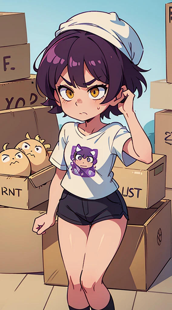 1girl, yuuka \(blue archive\), halo, track jacket, blue buruma, solo, t-shirt, id card, lanyard, ponytail, sneakers, sticker on face, open clothes, full body, sitting, reclining, gym storeroom, looking at viewer, gasping, ecstasy, blush, wavy mouth, <lora:face-sensualface_type4:0.8>, hand to own mouth, masterpiece