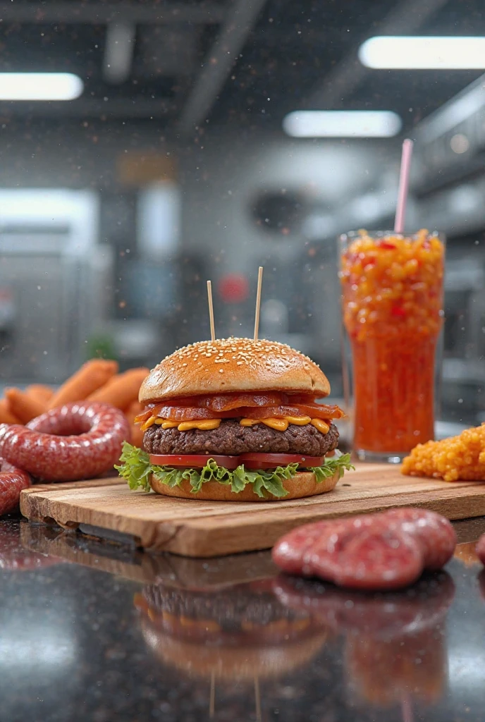 woman holding a small basic hamburger