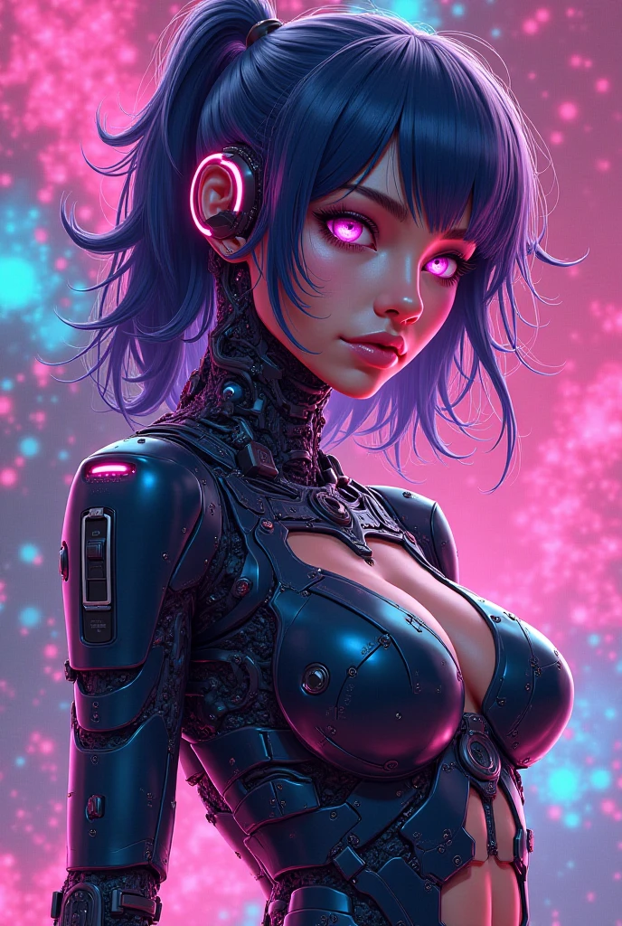 um close up de uma mulher com uma roupa futurista segurando uma espada, oppai cyberpunk, arte digital do anime cyberpunk, cyberpunk  anime mech, meninaime cyberpunk feminino, Cyberpunk 2 0 e. o modelo menina, artepunk anime, garota anime cyberpunk, cyberpunk digital - arte de anime, cyberpunk menina bonita, artnime cyberpunk, cyberpunk themed art, estilo de arte cyberpunk