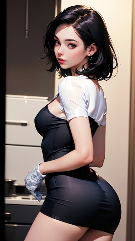 (top quality),8k,(masterpiece:1.3),(1 girl:1.3),(medium breasts:1.3),actual,high resolution,Highly detailed facial and skin textures,actual faces,original photo,((beautiful face:1.5)),(beautiful woman:1.4),perfect body proportions,whiten skin,shiny skin,((Super detailed face)),attention to detail,double eyelids,eye shadow enhancement,Eye for details,professional lighting,Cinema lighting,sharp focus,((sporty style)),shirt open,Cleavage is pronounced，short skirt,((Lively,positive,Lively)),((Showing thighs)),(exposed person:1.3),in the office,full-body shot，View random，front view，Rear view