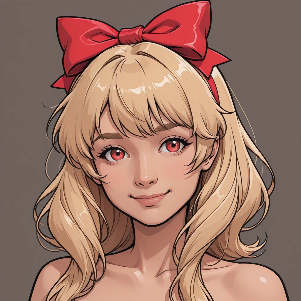 (masterpiece, best quality), 1girl, <lora:Magdalene_TheBindingOfIsaac:0.8> magdaleneTBOI, 1girl, blonde hair, black eyes, hair bow, red bow