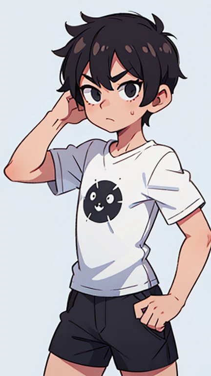 boy, white background, full body, playboy,
T-shirt wear
