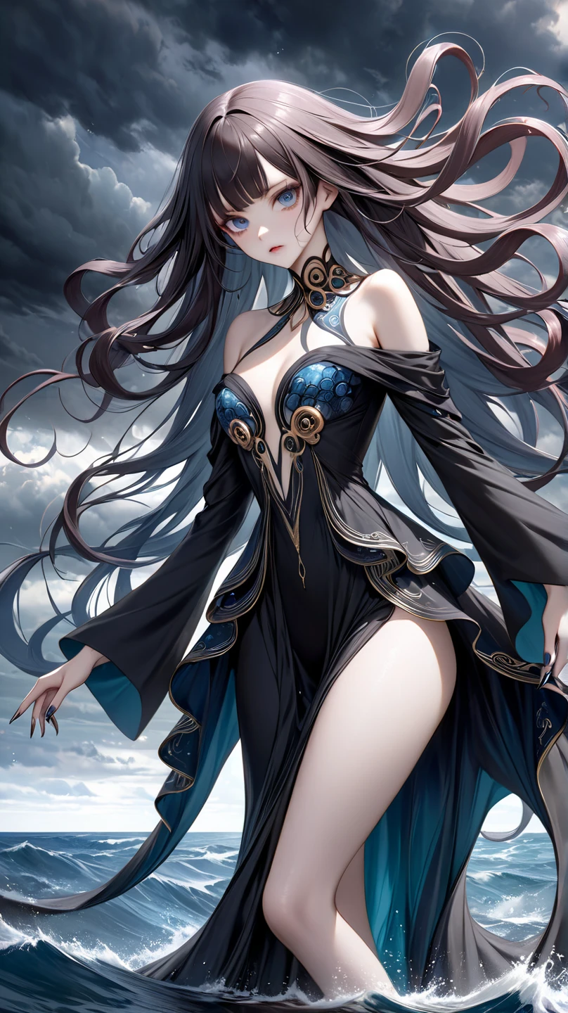 Black tights, super smile, (masterpiece, best quality, highly detailed CG, beautiful detailed eyes, super detailed, intricate details: 1.2), 8k wallpapers, elaborate features, (1girl, solo: 1.4), long hair, striped hair, elf, halo, looking viewer, blue eyes, earrings, panties, ankle bracelets, big, esoteric, necklace, wand, blue flame, feathers, birds, magic surround, magic wand, magic ball, book, flying page, magic circle, spell, night, dark