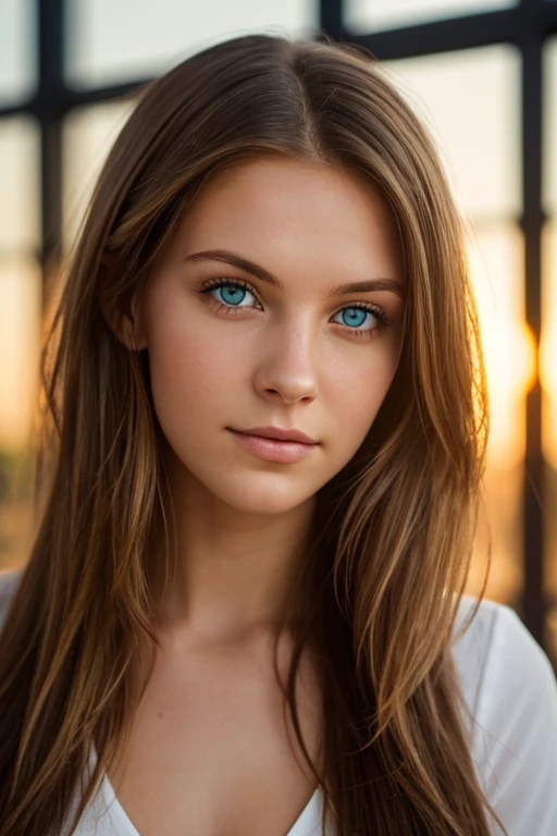 hyper realistic,,aqheodd, realistic style, a woman with long hair and blue eyes, 1girl, solo, long hair, breasts, looking at viewer, smile, blue eyes, brown hair, shirt, black hair, closed mouth, upper body, short sleeves, multicolored hair, blurry, lips, blurry background, blue shirt, t-shirt, freckles, realistic, nose, detailed, warm colors, light, clear, beautiful, modern, romantic, intricate, elegant, pretty, attractive, gorgeous, breathtaking, loving, caring, generous, dramatic, artistic, highly thought, fancy, charming, sacred, very inspirational, fine, vibrant, color, shiny, glowing, transparent, sharp focus, colossal, magnificent
