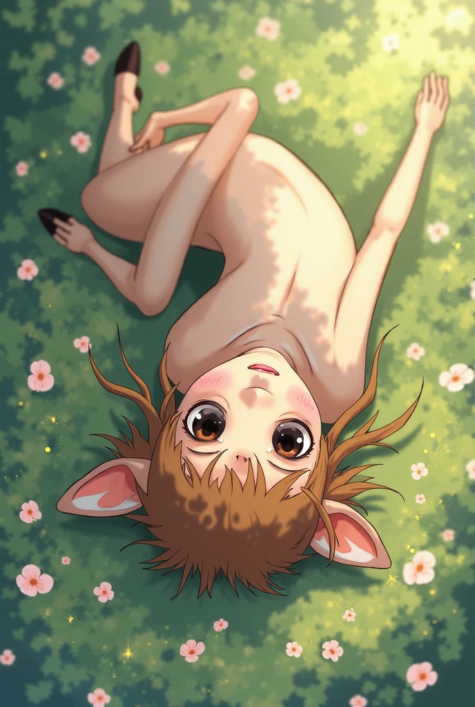 ((Masterpiece)), (Anime:1.3), ((best quality)), (High Definition:1.3), (Professional Photography:1.2), from below, (nipple piercing:1.5), (()), cinematic lighting, frizzy hair, medium hair, (exposed naked nipples and vagina), naked Slender body, naked small breast, (grin and blush), barefoot, (drooping white mucus:1.3), Glossy skin, cat ears, pale brown hair, sweaty, (Cute Beautiful girl), head wreath, circlet, (Spread your legs apart), place hands on thighs, ((outdoor)), morning ray, (outdoor), daffodil, (on the coast),