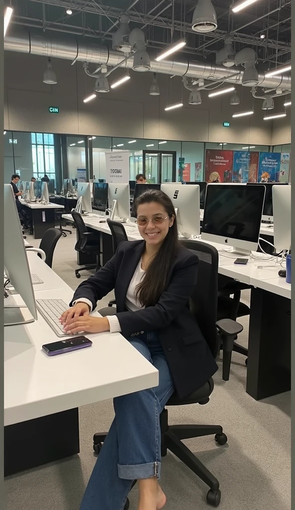 [INT. OFFICE - DAY]

[Emma sits at her desk, surrounded by coworkers chatting and typing away on their computers. She stares at her screen, feeling disconnected from the bustling activity around her.]