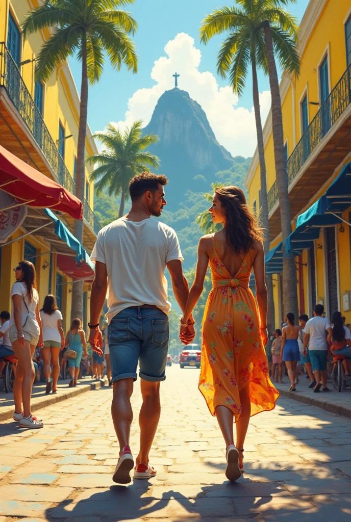couple in rio de janeiro on vacation