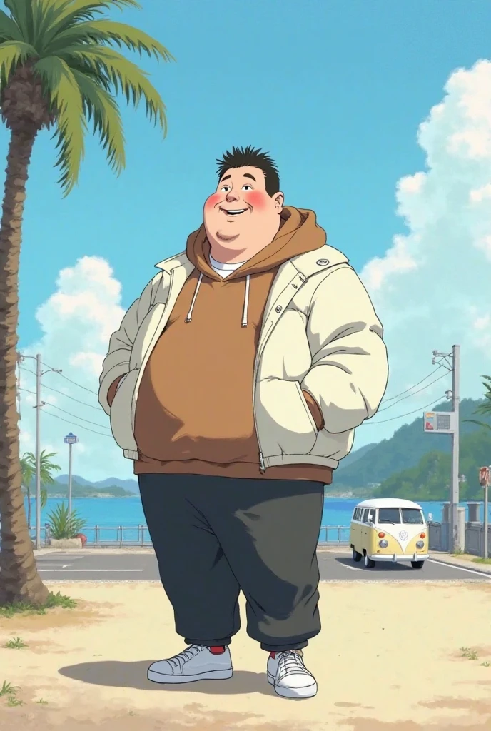 Very fat king walking down the street( Shirtless, , droopy ball) Animation The Emperor's New Clothes