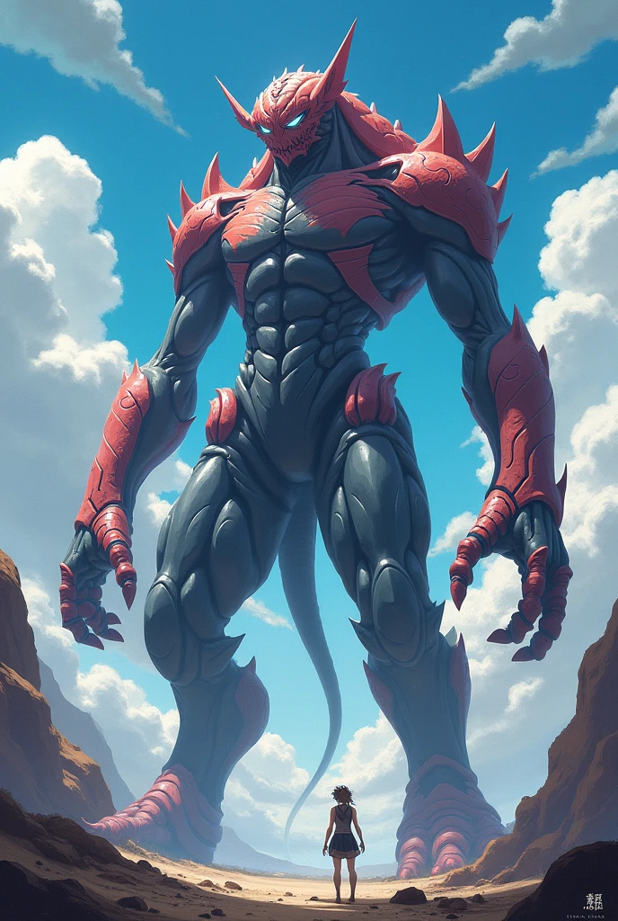 Red body,Blue hood,Slender and huge muscles,armor,Ready your spear,bulging muscles,Evil atmosphere,Water Temple,大きなReady your spear,Bigger erect penis,Ejaculate,Wicked Smile,Demonic body and wings,Diving,Cool pose,Gruesome murder scene