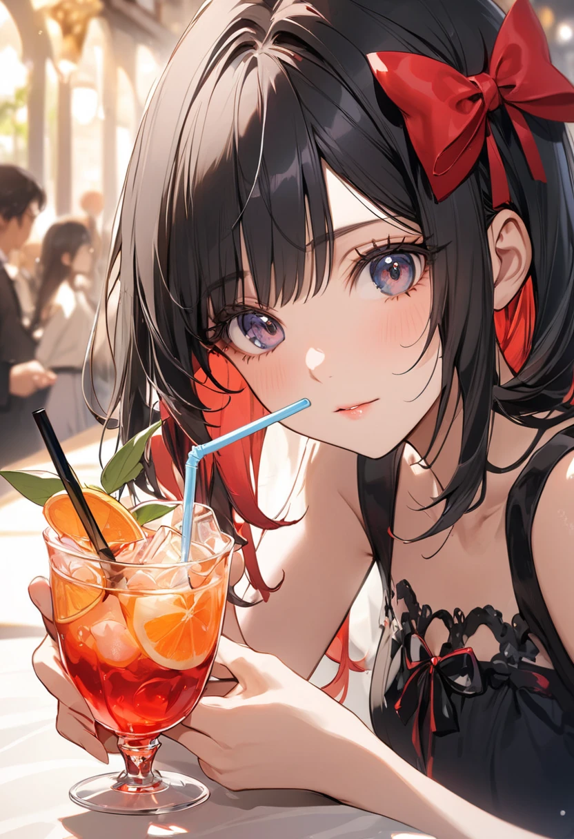 Girl relaxing at the bar