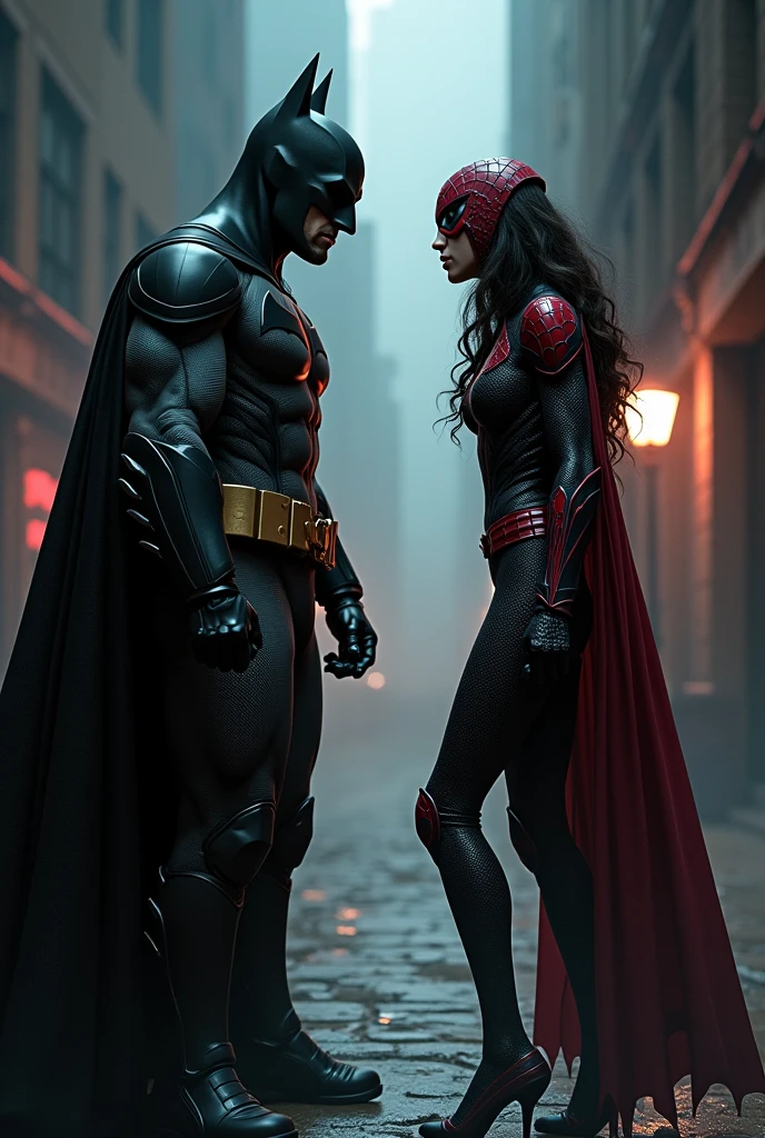 Spider woman con Batman 