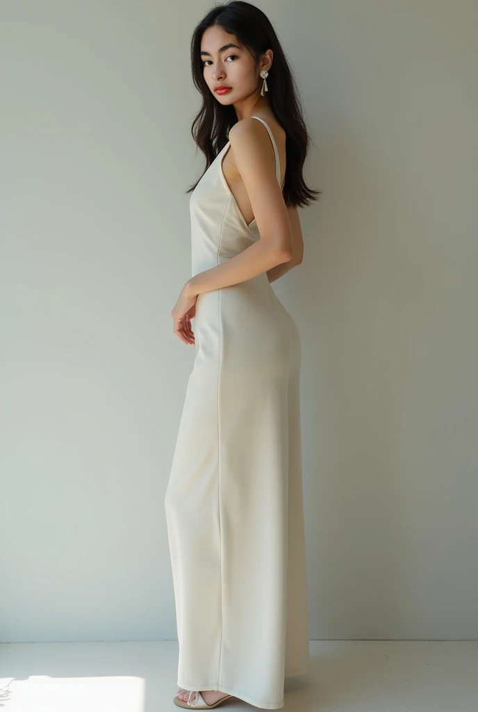 ((Highest quality)), ((8k)), ((masterpiece: 1.3)), (Perfect appearance), (Photorealism: 1.6), (JMA), (Who), (KE), (Genuine:1.4), 1 Mature Woman, Perfect Anatomy, 65 years old, ((Realistic skin texture)), (Fine lines on the skin), (Dull skin), (Facial wrinkles), (Wrinkles around the eyes), double eyelid, Tear bags under the eyelids, (corner of the eye), Thin eyebrows, Medium Long Hair, (Adult video actress), ((Standing posture: 1.3)),