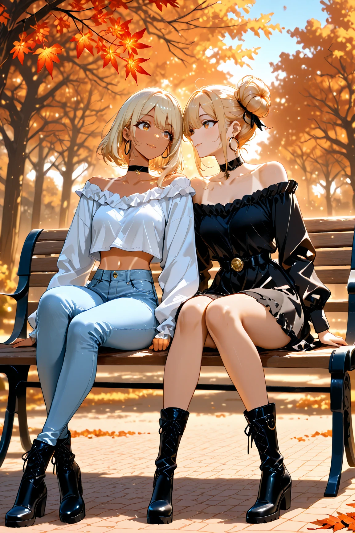 (multicolor black hair and gold stripe wild long hair with volume and high messy ponytail), (black hair: 1.3), (gold hair: 1.2), (black shoulder less sweater: 1.5), (black thigh high stockings: 1.3), (light brown leather boots), (yellow long skirt: 1.3), (divine), (voluptuous), (goddess), (midriff, navel), (athletic body), (slim thighs), (thin waist), (perfect hip), (broad shoulders), (soft saggy supple breasts), (((golden eyes, constricted irises, shrunken pupil, cross eyed, wide open eyes, large eyes))), (masterpiece), (sweaty), (highly detailed), (sleeping sideways with arms crossed on floor), (((surprised expression: 1.2))), (view from front), (full body view), (((tanned skin))), (solo female)