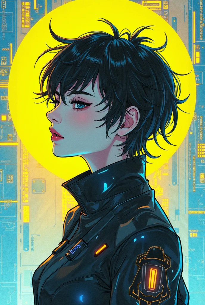 The character exudes a sense of intrigue and contemplation, set against ...