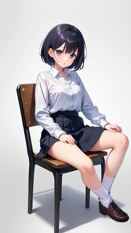 score_9,score_8_up,score_7_up,masterpiece,best quality, source anime, photorealistic, super detailed, extreme detailed, rating_explicit,
1girl, sitting, yokozuwari, cleavage, (zettai ryouiki:1.3),
BREAK girl, 22yo, short hair, bob cut, (blunt bangs), black hair, (tareme, detailed cute brown eyes), curled eyelashes, (large breasts:0.9),
shiny hair, beautiful detailed eyes, beautiful face,
slender, small ass, slim legs,
white collared shirt, black tight mini skirt, loafers,
painful, (one eye closed), frown, open mouth,
office, hallway, papers scattered on the floor,