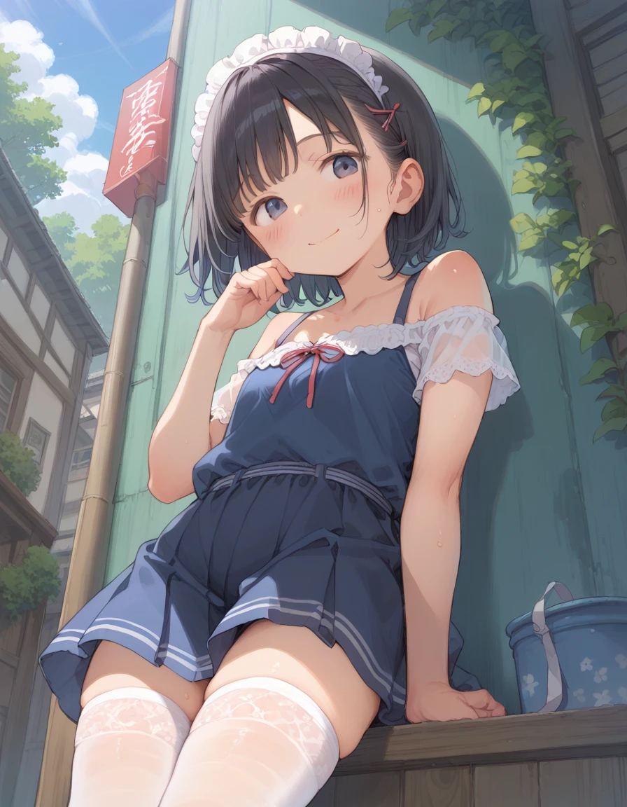 (masterpiece), (best quality), ((ultra-detailed)), (high resolution), (an extremely delicate and beautiful, super fine illustration), official art, BREAK 1girl, (:1.5), (tiny girl:1.7), (5yo:) flat chest, Plump, (Thick thighs:1.5), (big ass:1.5), erect nipples, Huge areola, large nipples, long nipples, erect nipples, oily skin, BREAK droopy eyes, emerald blue eyes, (bad mood:1.3), (clear face:1.3), (half closed eyes:1.4), BREAK bob cut, tired hair, messy hair, Black hair color, girl wearing black round glasses, BREAK (sundress), (torn clothes:1.7), (bare foot:1.4), BREAK Sweat, steam, humid, NSFW, (dirty body:1.4), BREAK 1man, (tall man:1.5), fat man, dark skin man (huge penis:1.4), long penis, thick penis, BREAK (Beggar Girl), (Next to the girl is a bowl containing a small amount of money.), (sitting on the alley), BREAK (dynamic angle:1.7),
