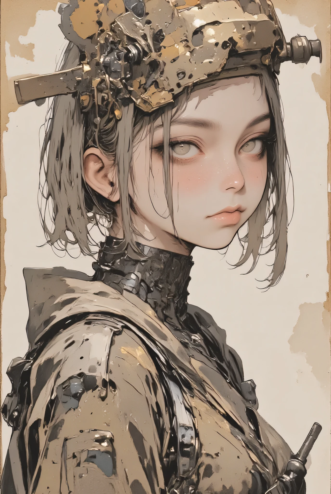 Ink painting、Old Paper Texture、 Damaged Paper 、old style 、faded colors、((Disaster in July 2025:2.0))、Ink paintingの絵画、ArsMJStyle, Zen Ink Wash Sumi-e、rough stroke anime、Highest quality、D4rkCyb3rDyn34n1m3 style、