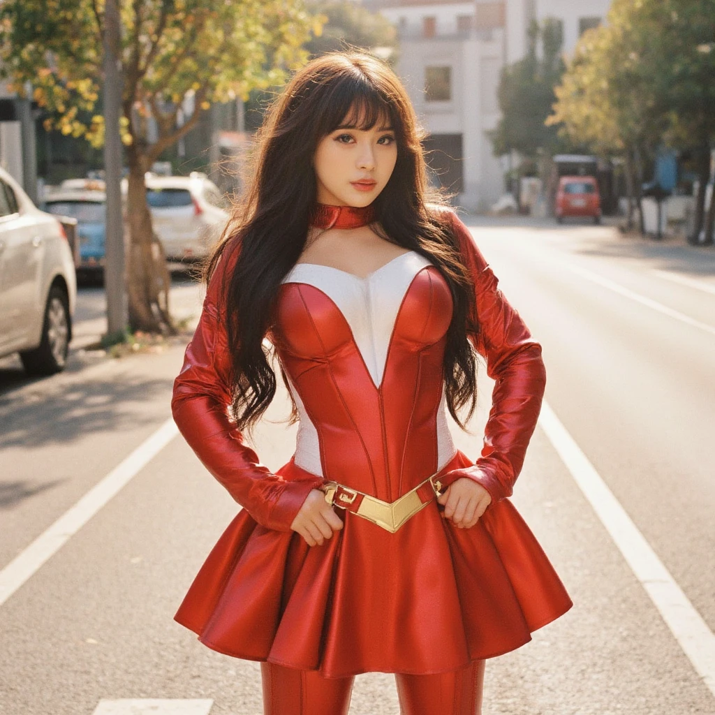 Superman  (Top quality, masterpiece: 1.2), 1 girl, So beautiful, Big , So beautiful, style, Show your sexy, Yan,Red over-the-knee boots，attractive, whole body vista，full body photo，Show your sexy, beautiful and neat face, beautiful eyes, fine hair, smooth skin, beautiful mouth, smooth legs,Red over-the-knee boots 平衡体, Change clothes fashionably, Mizuki Xuefeng, hair ribbon, a pistan, red theme, Photographically realistic, Show your sexy, woman, woman, female voice, for real, Taimanin suit，Red over-the-knee boots